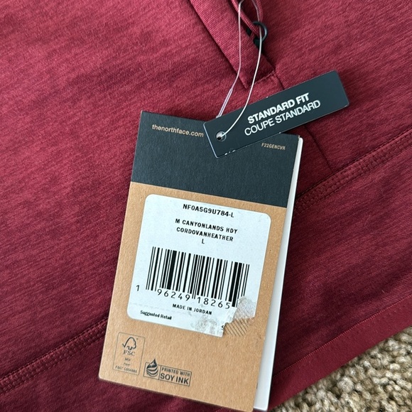 NWT The North Face Canyonlands Red White Zip Up Hooded Sweatshirt Jacket - Picture 5 of 10